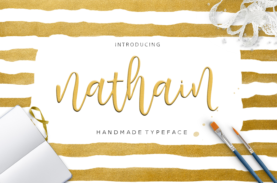 Nathain: A Hand-Brushed Script Font That Commands Attention